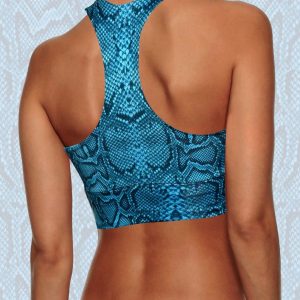 Hola Blue Snake Racer Crop Top -UthoZulu